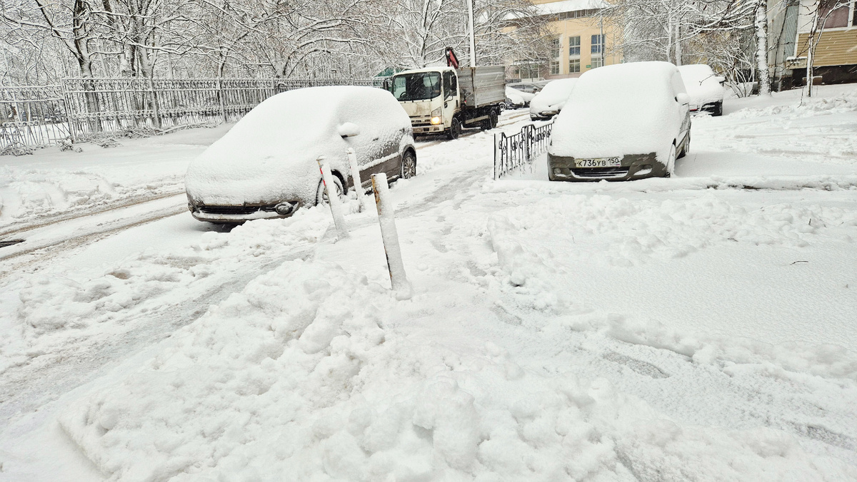 Замело тротуары и дороги 