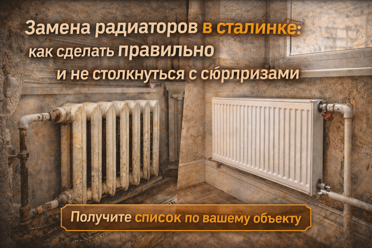 Замена радиаторов в сталинке. Важно сделать это правильно, чтобы не столкнуться с сюрпризами