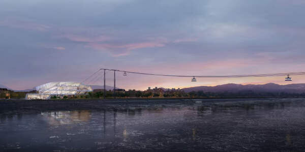 В настоящее время проводятся работы по натяжению канатов