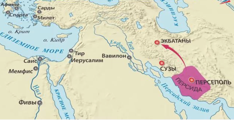 Фиолетовое - область, где изначально всё началось.