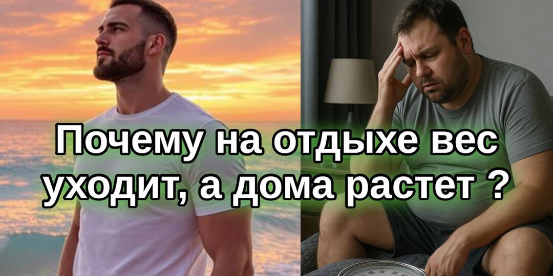 Почему на отдыхе вес уходит, а дома растёт?