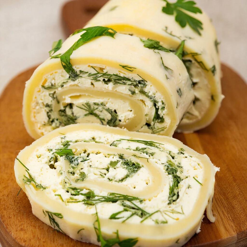 Сырный рулет из сулугуни с творогом и травами: освежающая закуска за 10 минут! 