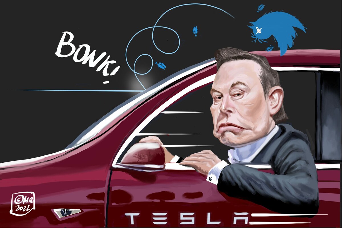 ШАРЖ ОТ ХУДОЖНИКА-КАРИКАТУРИСТА КАРЛОСА МАРТИНЕСА РИЕРА / Carlos Martinez Riera / /АМЕРИКАНСКИЙ ПРЕДПРИНИМАТЕЛЬ, ИНЖЕНЕР И МИЛЛИАРДЕР ИЛОН РИВ МАСК