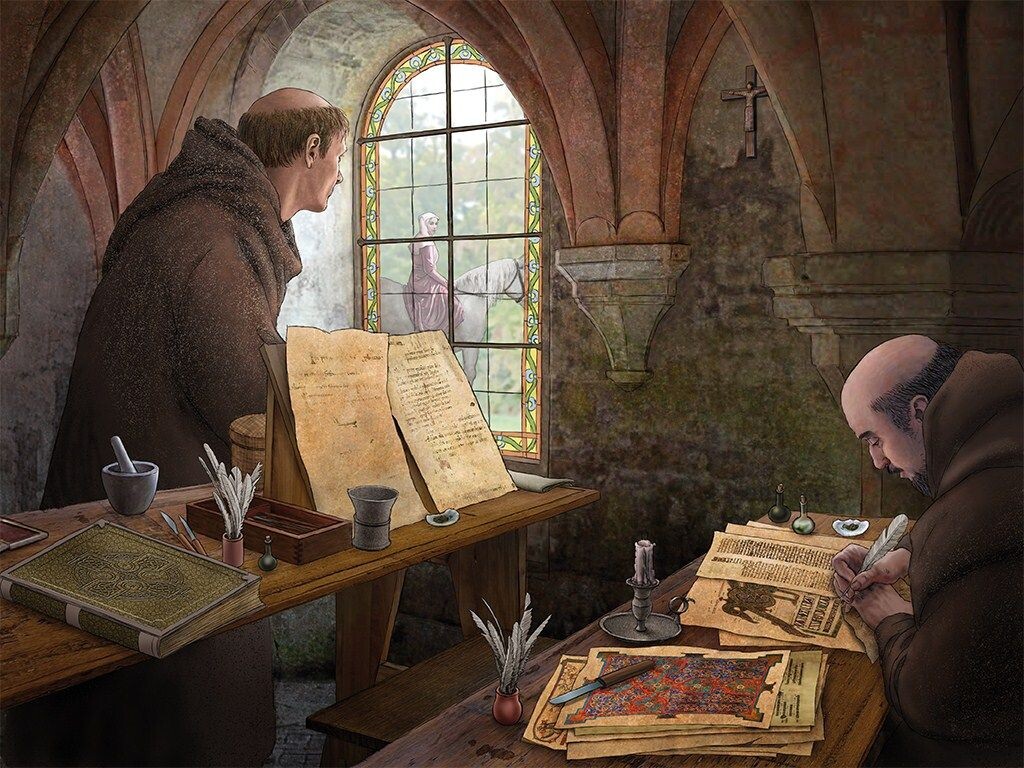 Монастырский скрипторий в средние века