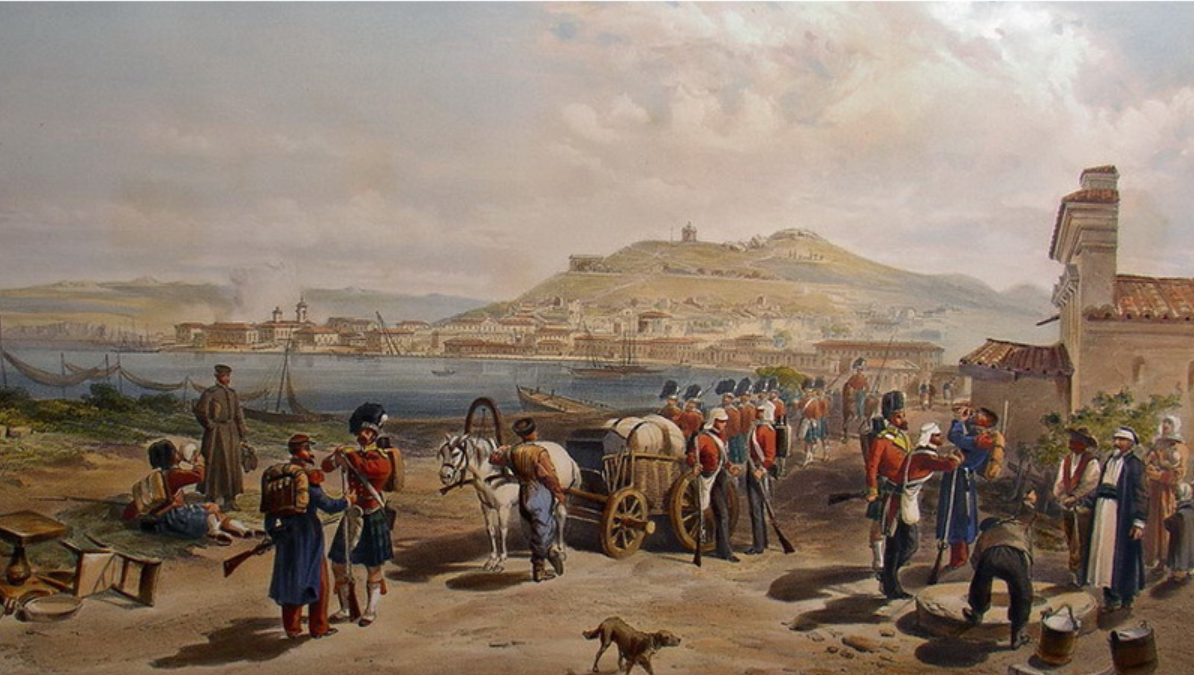 Вид на Керчь с севера. Художник У. Симпсон, 1855 год