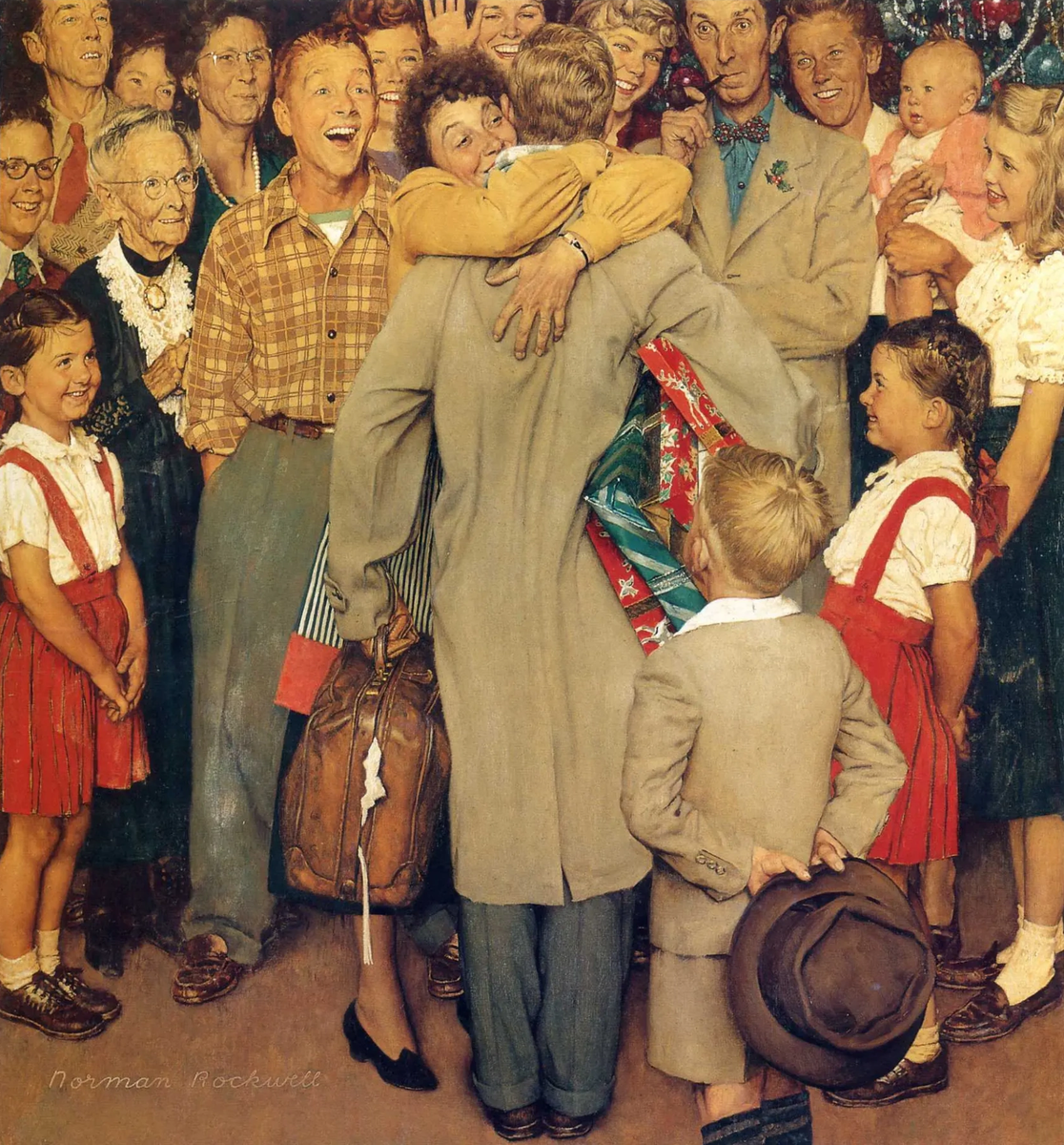 Норман Роквелл "Домой на Рождество", 1948