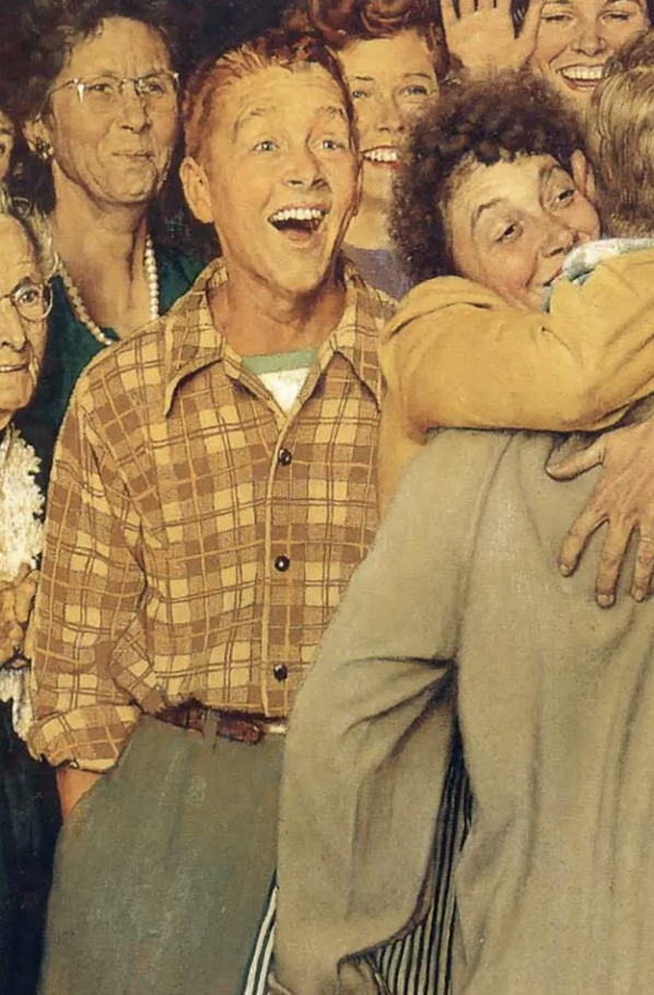 Норман Роквелл "Домой на Рождество", фрагмент картины