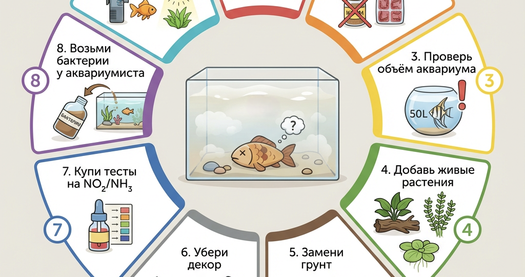 Экстренная помощь новому аквариуму. Запуск с рыбой