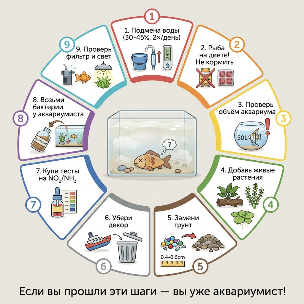 Что делать если аквариум запущен неправильно 