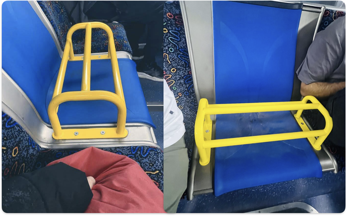 Фото: https://www.insauga.com/heres-why-miway-buses-added-yellow-bars-to-seats-in-mississauga/