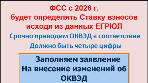 Чтобы не переплачивать взносы в 2026 году, приводим ОКВЭД в соответствие.