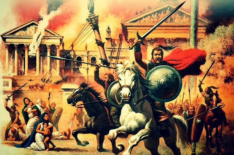 Варвары в Риме. Современная иллюстрация.