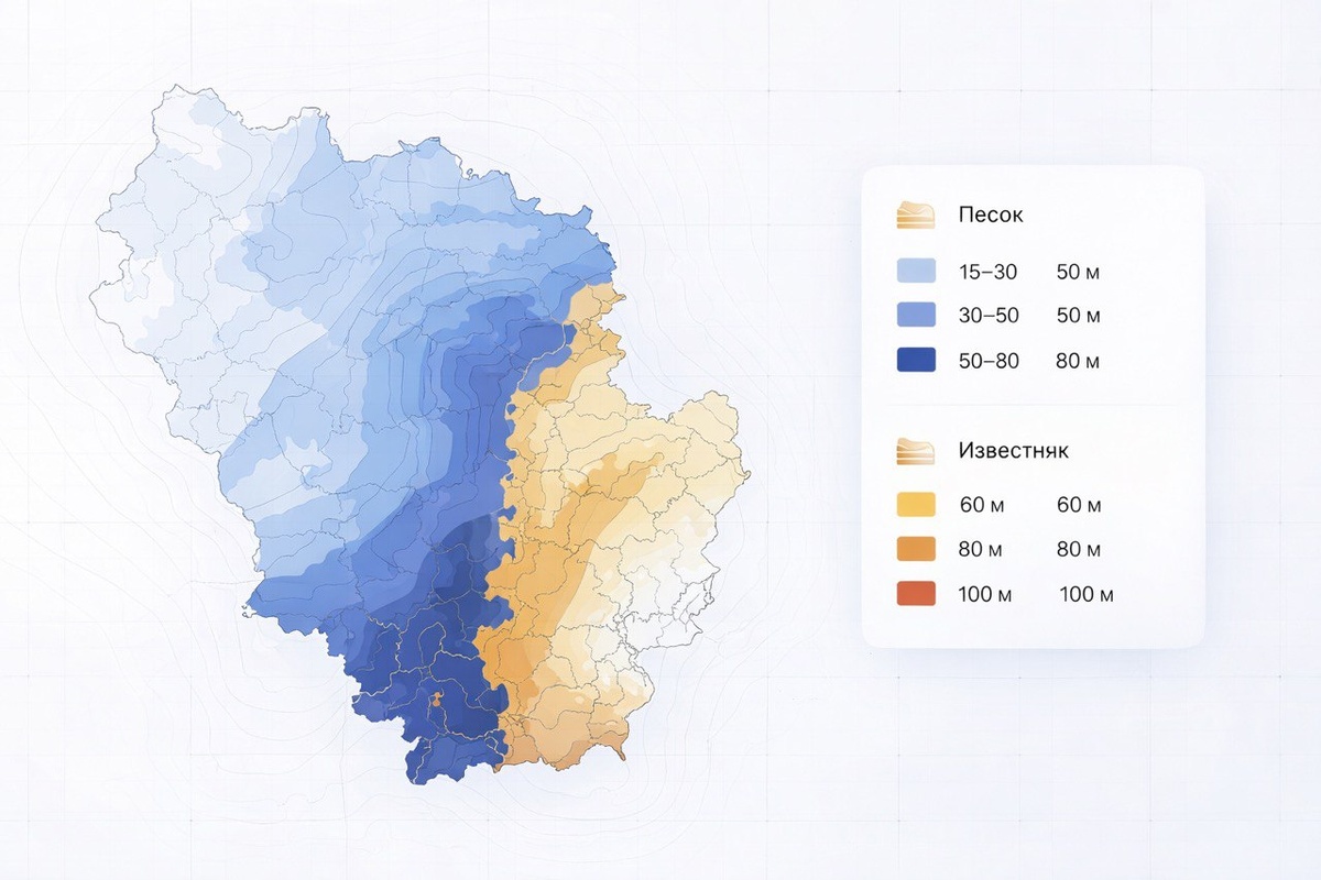 Карта глубин Воронежской области