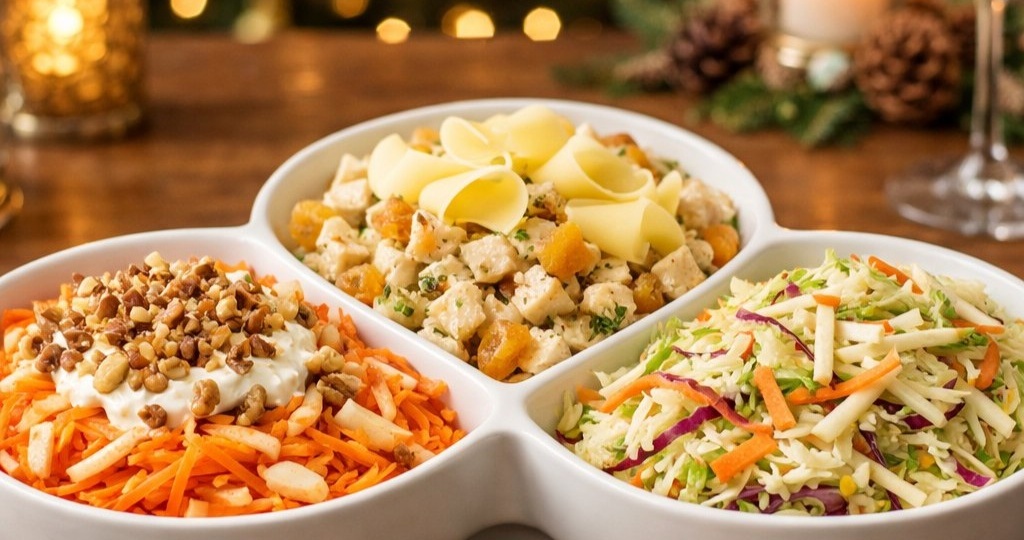 Три изящных салата для милых дам: десертные и сытные рецепты с курагой и яблоком. Вкусно, легко и полезно