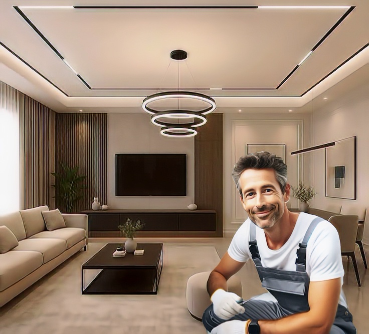 Современный натяжной потолок в интерьере