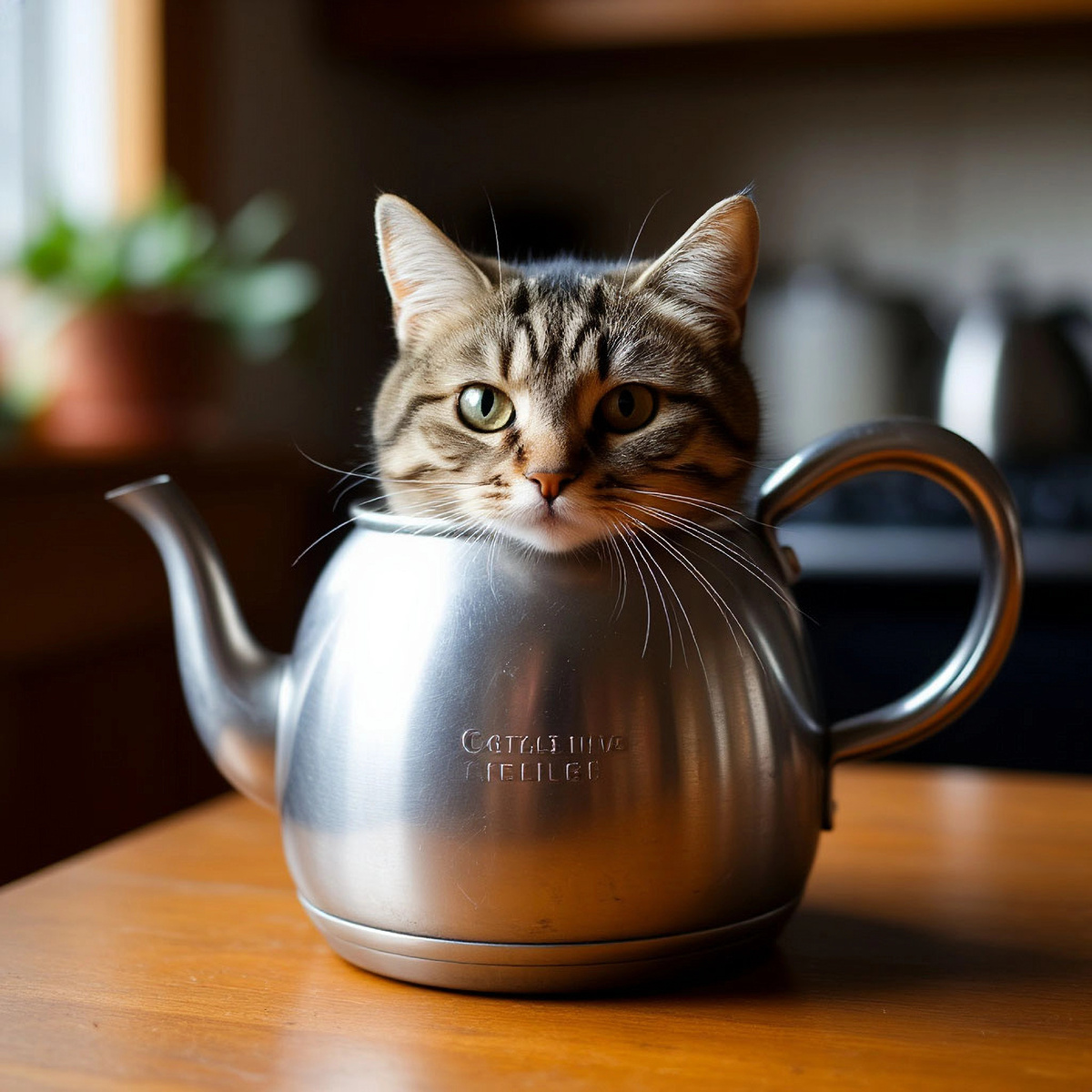 Кот в электрочайнике.