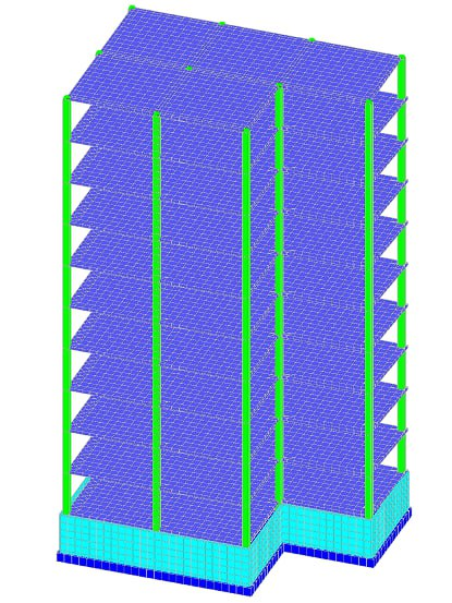Расчётная модель монолитного каркаса жилого дома