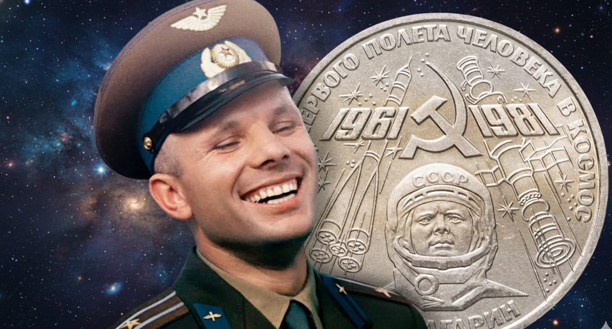 Юбилейная монета СССР в честь подвига Юрия Гагарина