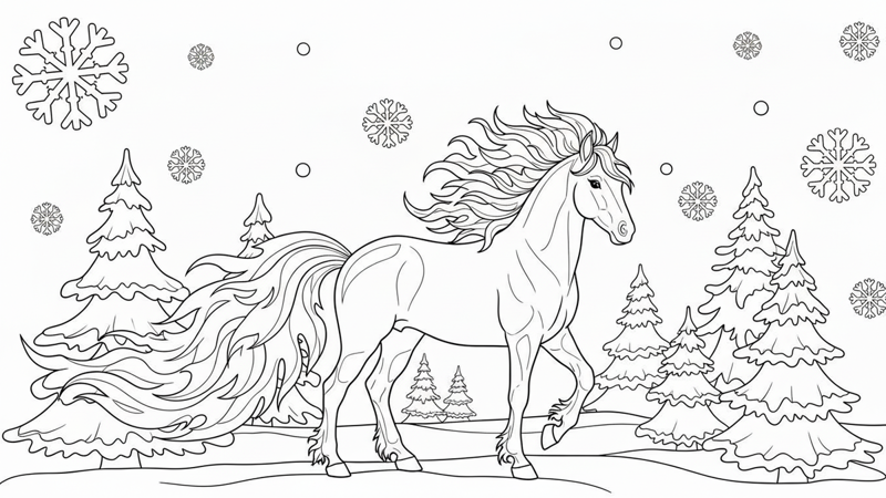 Символ 2026 года — Огненная Лошадь: Большая коллекция готовых раскрасок