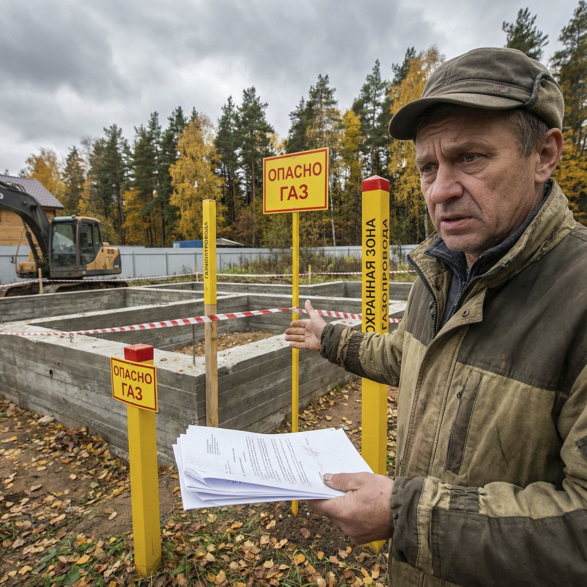 Газопровод на участке