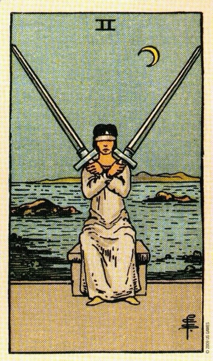 Двойка Мечей Таро Райдера - Уэйта