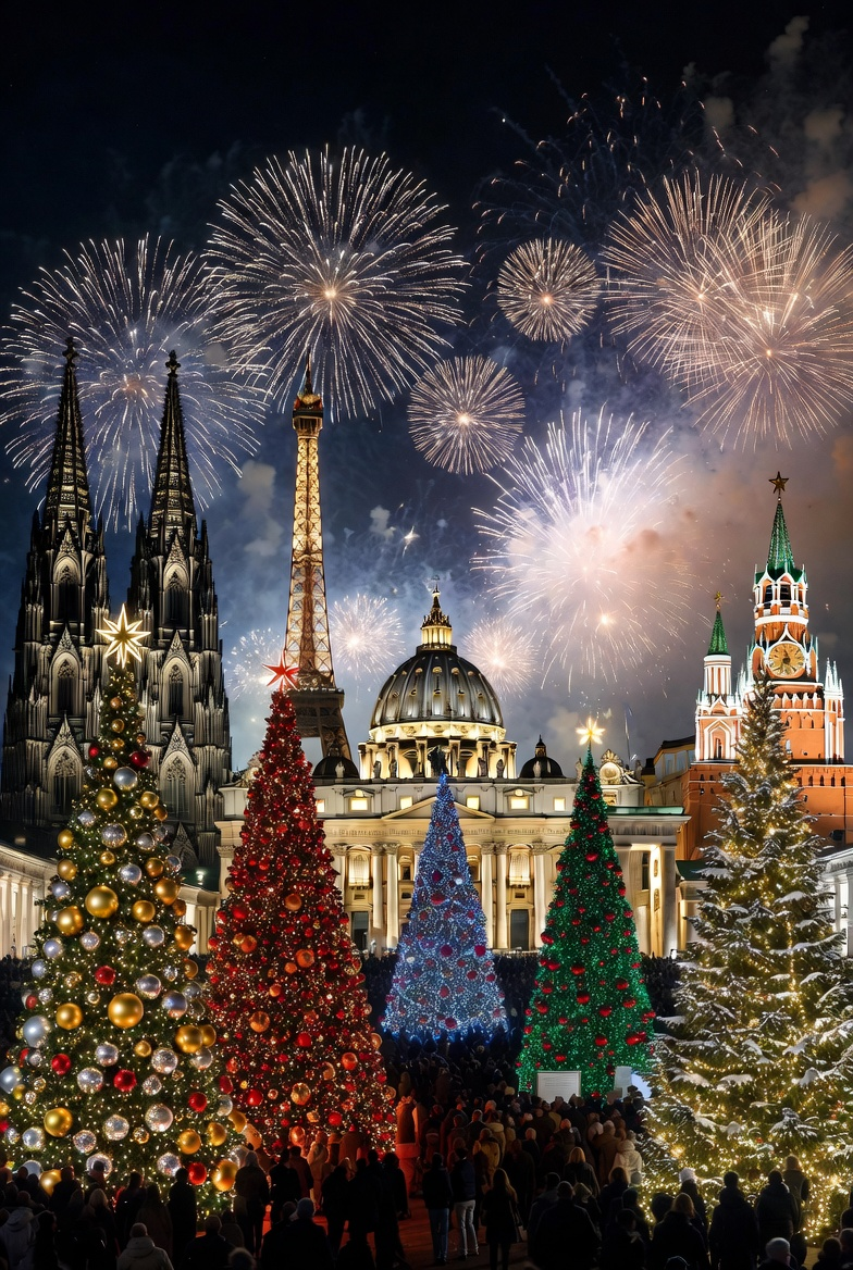 ТОП-5 самых больших и красивых новогодних елок Европы 
