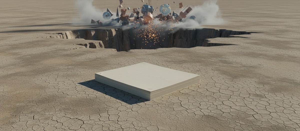 Маркетинговый план, который формально существует, но не участвует в принятии решений. Визуальное ощущение оторванности документа от реальной работы.