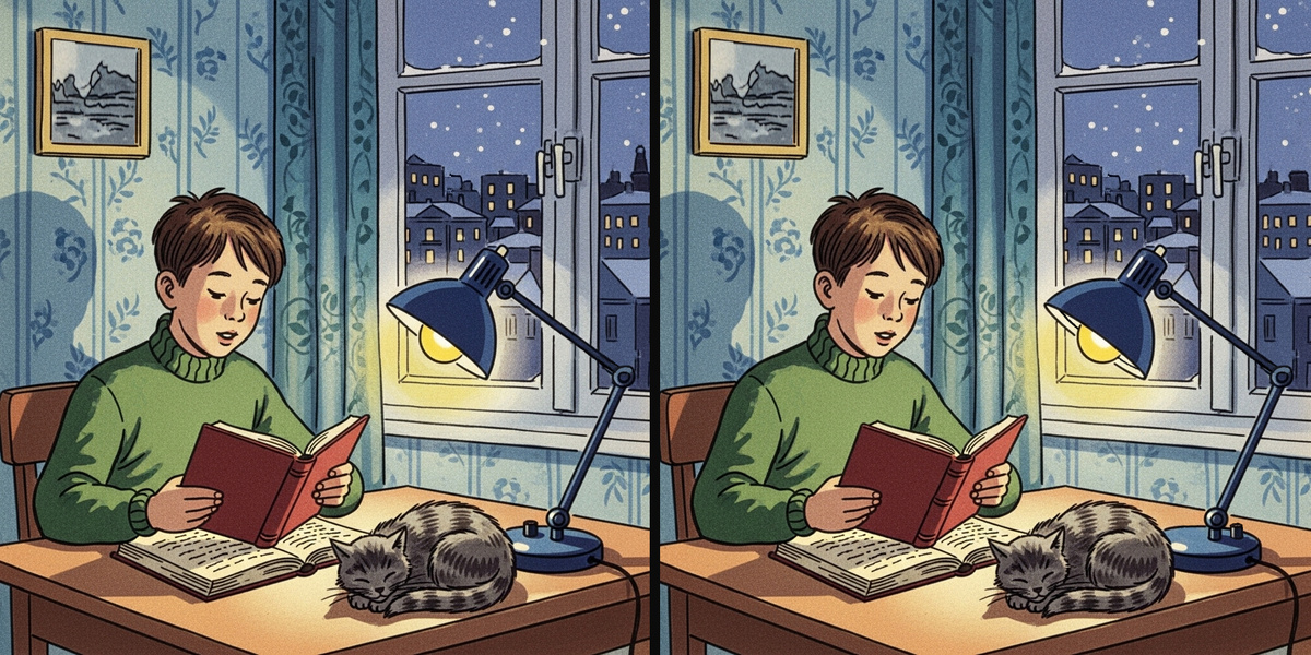 Мальчик читает книгу. Горизонтальная картинка