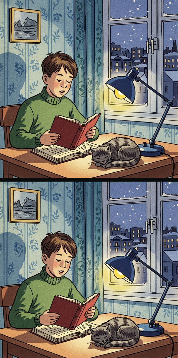 Мальчик читает книгу. Вертикальная картинка