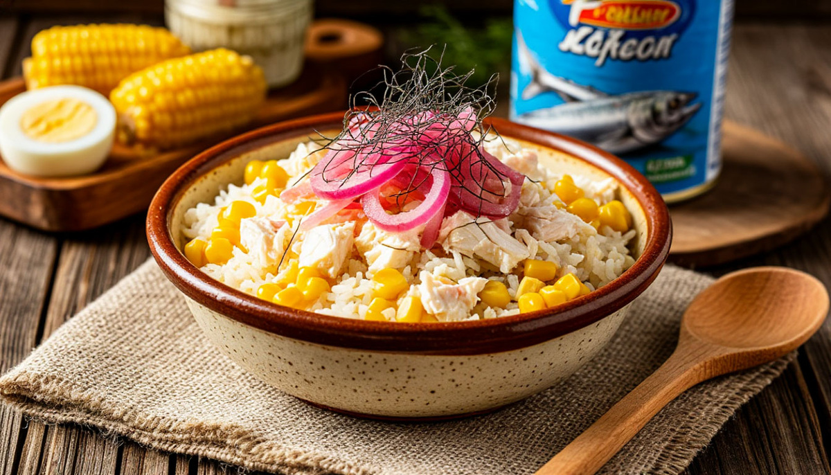 🦀 Салат с крабовыми палочками’ по-советски: но с консервированной скумбрией вместо ‘краба’. Рецепт из записной книжки 1989 г.  