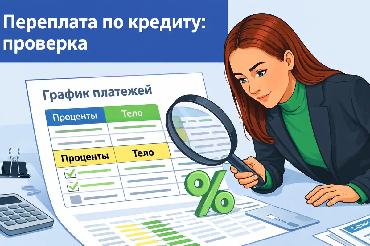    Как проверить переплату по кредиту по графику платежей — без калькулятора банка. Юлия Сергеевна Рослякова