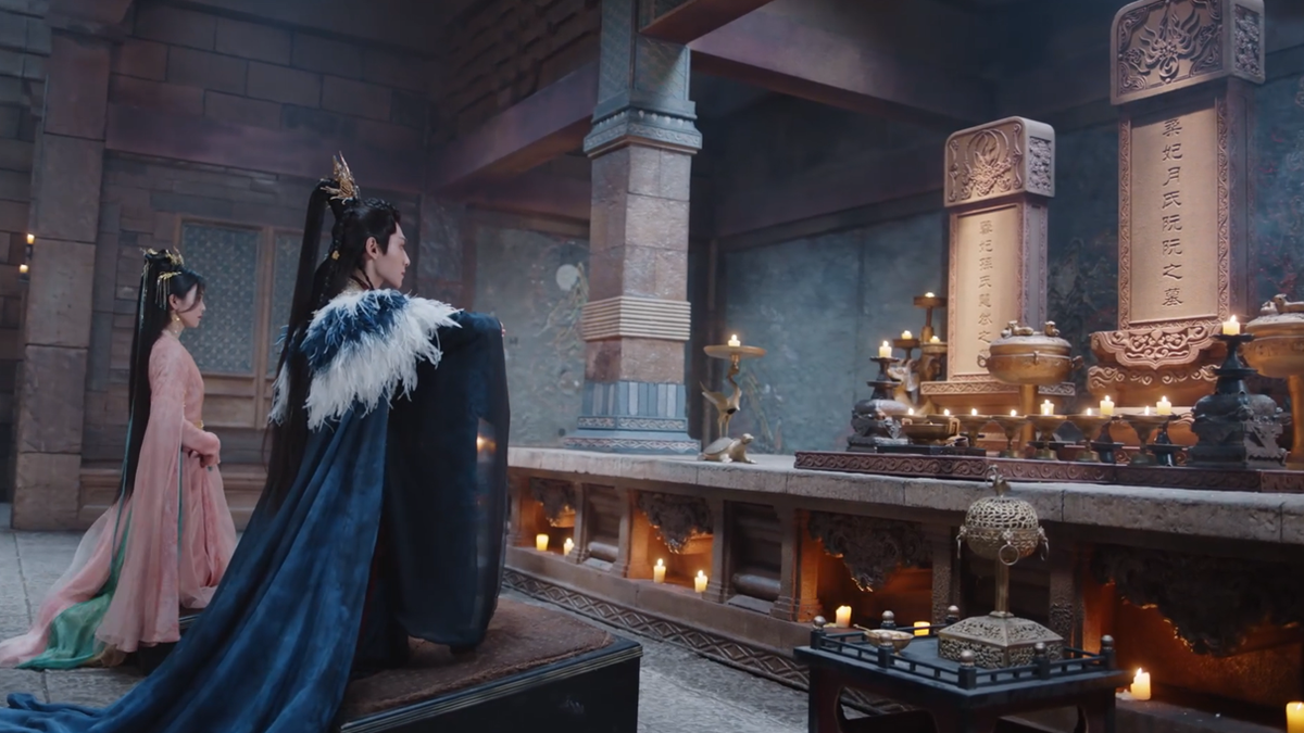 Зал Линсин – гробница или кладбище правителей. Скриншот из китайского сериала «Светлый пепел Луны» дорама, Китай, 2023 год.
