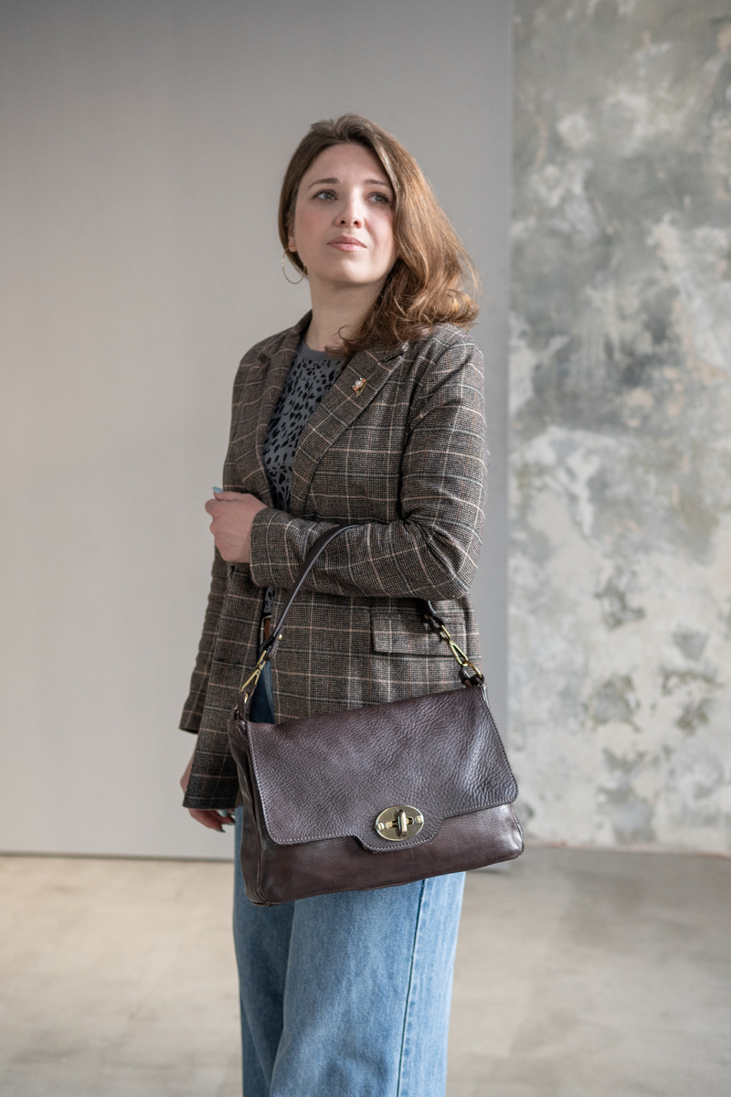 Наплечная сумка MARIE Pelle lavata 6811 (тёмно-коричневая)