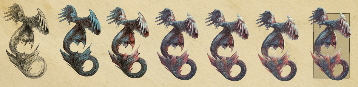 одна из ранних работ отрисованных обычной круглой кистью, получается своеобразная имитация цветных карандашей