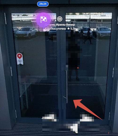 Дверь для вход в дворец Ирины Винер