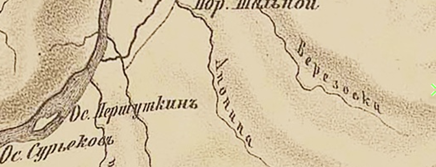 Фрагмент карты, 1864г.