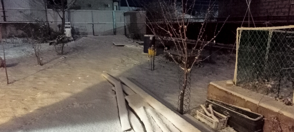 Это семь утра. Все снегом завалило