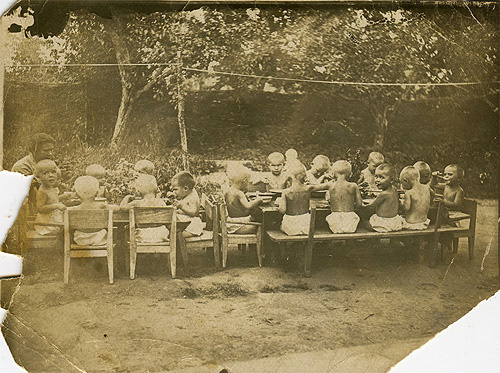 детский сад СССР, советский детский сад, довоенный детский сад обед