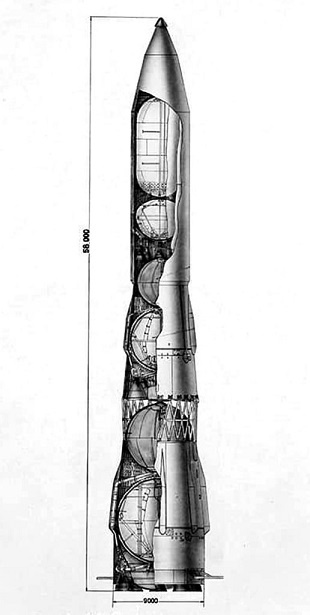 Ракета Н-11 с разгонным блоком "Блок-Ср" в качестве полезной нагрузки 