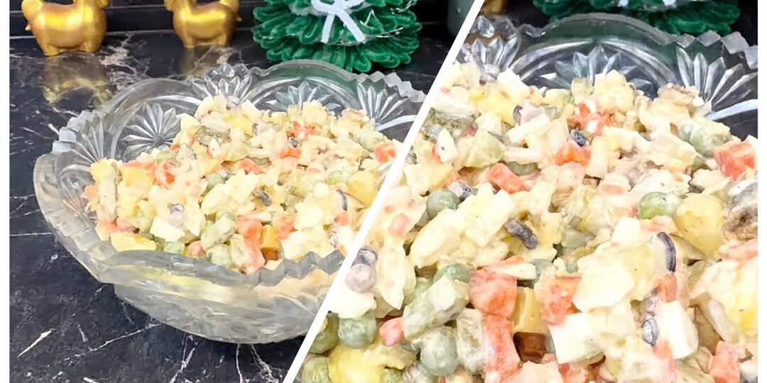 Салат Оливье с морепродуктами