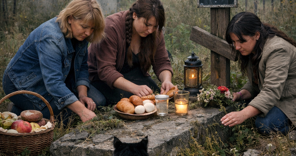 Мы не могли найти могилу, пока не появился чёрный кот, который вывел нас к могиле отца