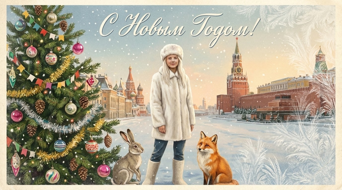 Генерация новогодней открытки в советском стиле