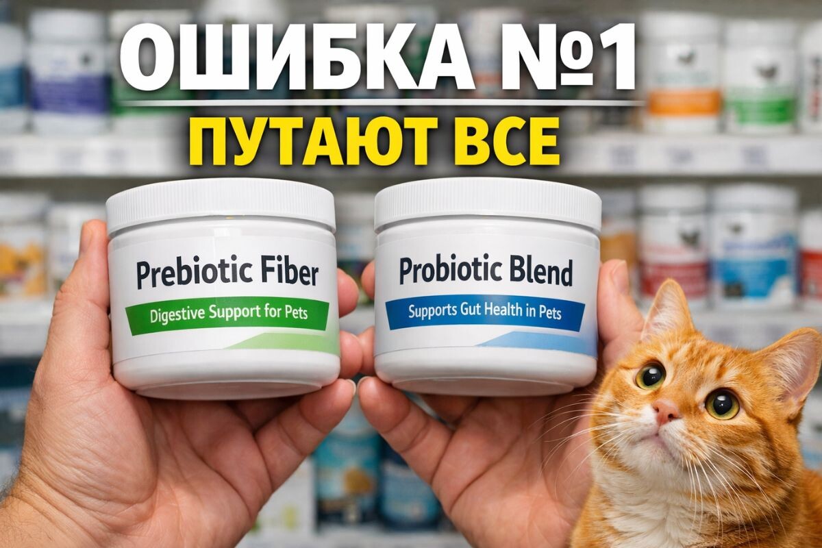 Часто владельцы кошек путают пре- и пробиотики