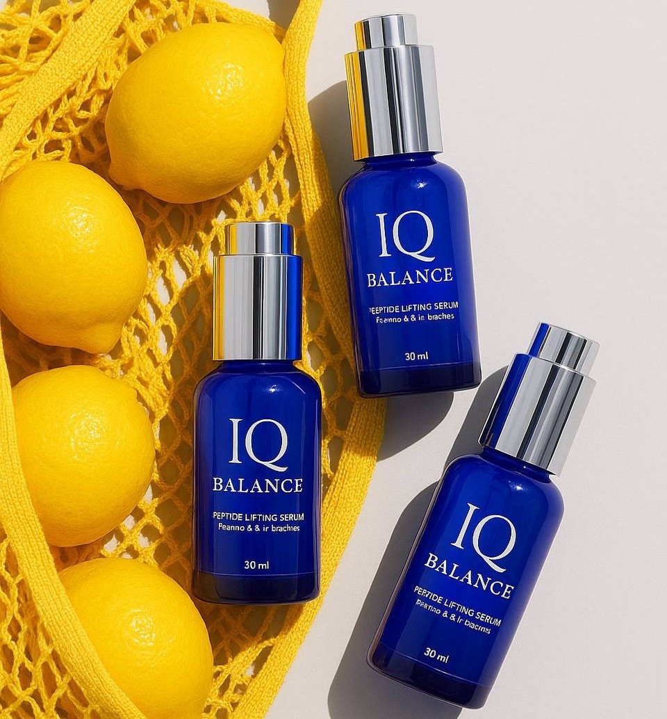 Антивозрастная сыворотка для лица IQ BALANCE с пептидами и витамином С. OZON: арт. 1856657269 WB: арт. 332769675
