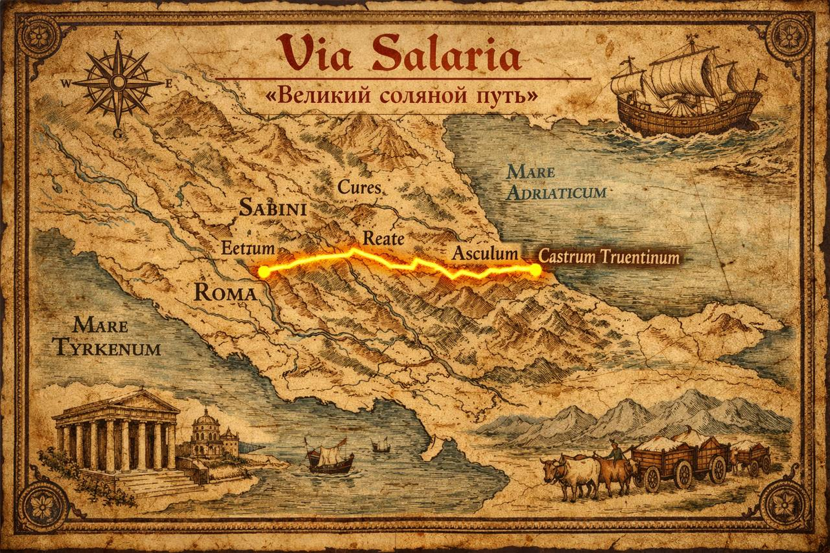 Via Solaria - Великий соляной путь. Древняя дорога, которая соединяла Рим с Андриатикой.