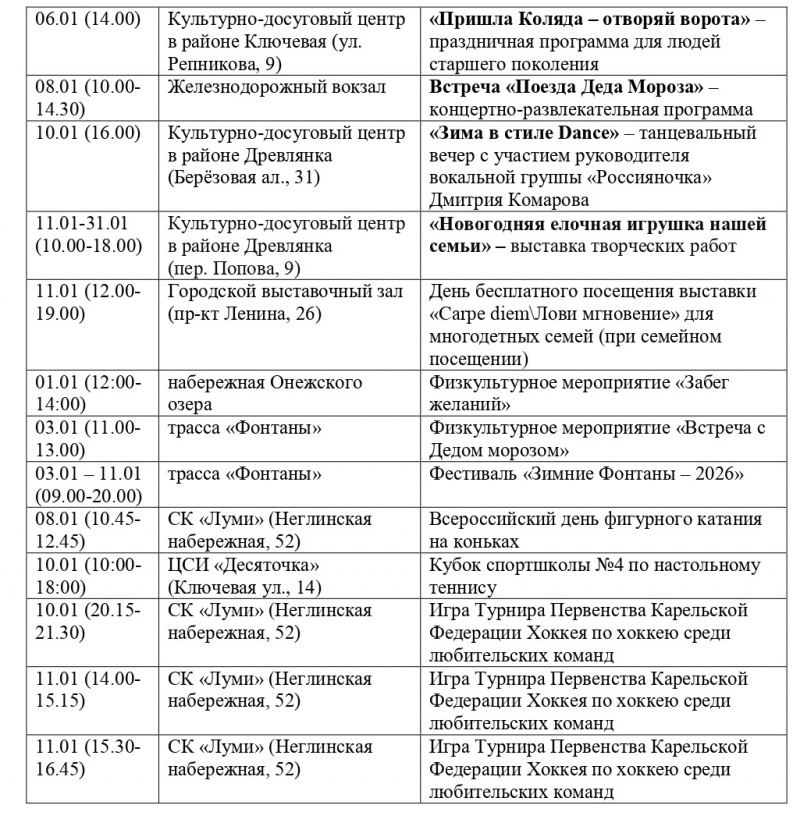    Опубликована программа новогодних гуляний в ПетрозаводскеИрина Яковлева