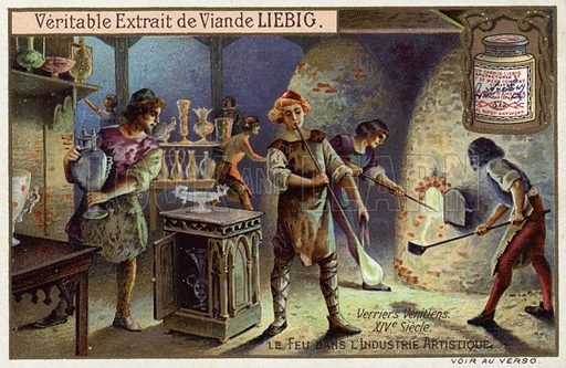 Венецианские стеклодувы, XIV век. Картина 19 века. 