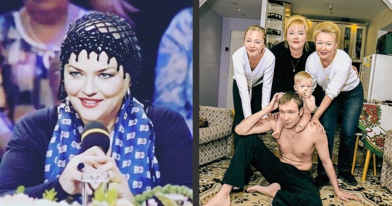    Александра Яковлева в окружении детей и внука: семейная идиллия.