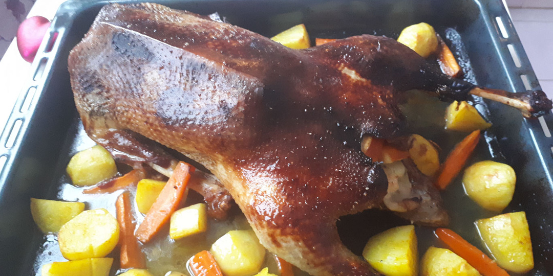 Как приготовить гуся с яблоками? Гусь с яблоками на Рождество.