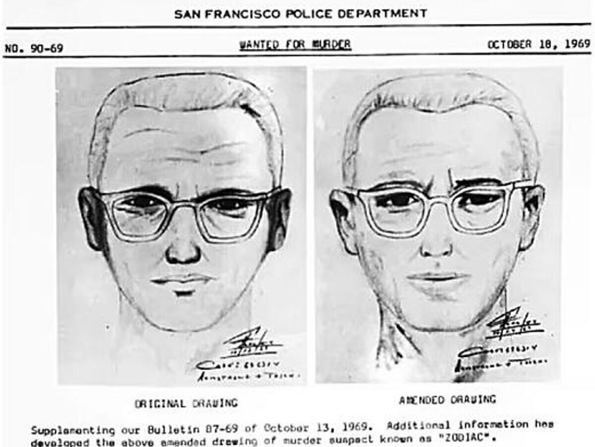 Ориентировка на серийного убийцу Зодиака | © Фото : SFPD